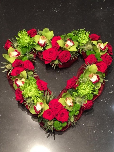 Red and green open heart