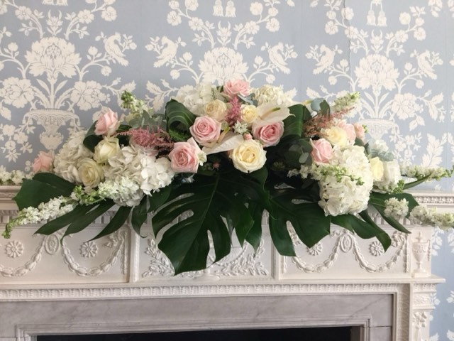 Mantelpiece floral arrangement