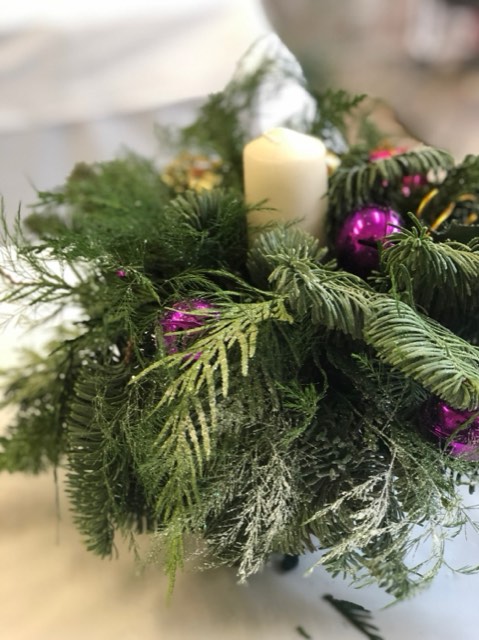 Wreath candle centrepiece